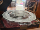 Studio Nova Fantasy Frosted Glass 14" Chip & Dip Platter With 5" Dip Bowl