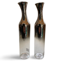 Pair of Silver Glass Vases