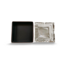 Square glass ash tray with fine handmade leather box by H+K