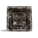 Square glass ash tray with fine handmade leather box by H+K