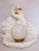 Pair of Swans Porcelain Vintage Lamp