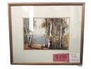 Forest acrylic painting by Sandra with frame
