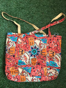 Fair Trade-Indigenous Textiles: Indigenous Cotton Screen Printed Material – Large Shoulder Bag