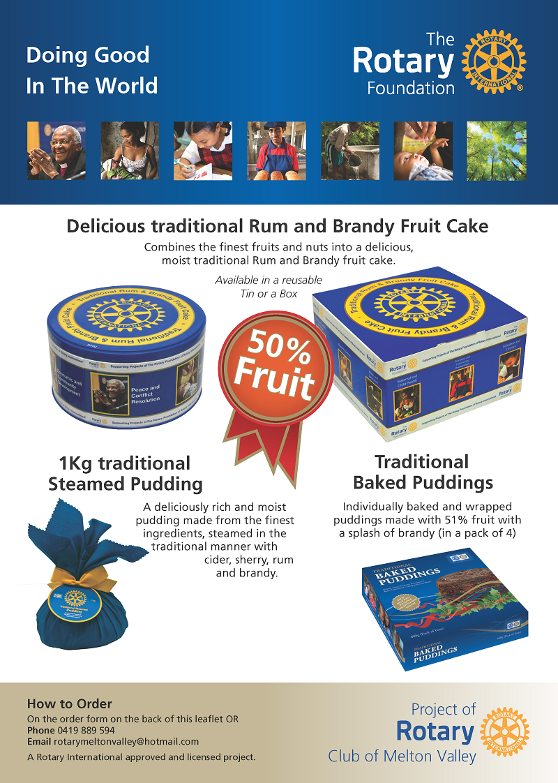 1Kg traditional Steamed Pudding - Christmas - Rotary