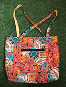Fair Trade-Indigenous Textiles: Indigenous Cotton Screen Printed Material – Large Shoulder Bag