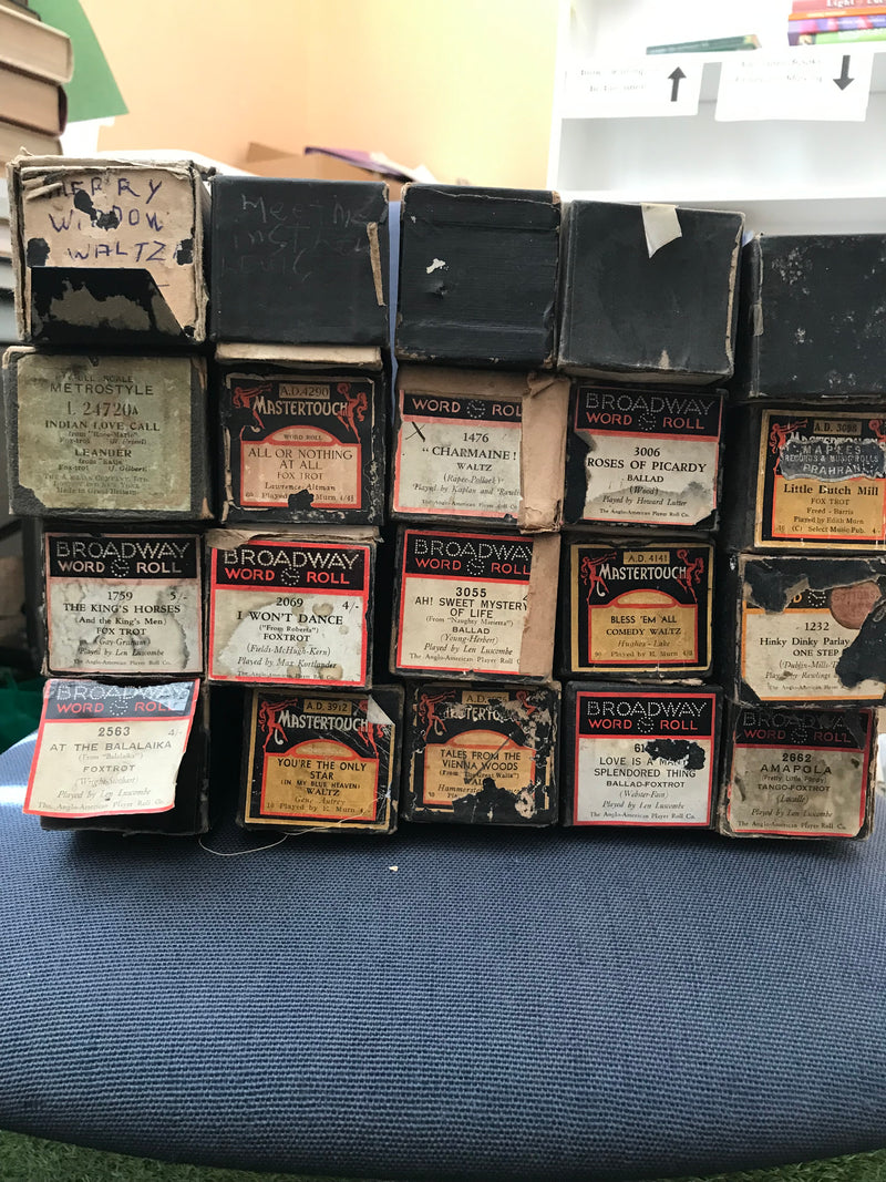 20 x Assorted Vintage Pianola Rolls