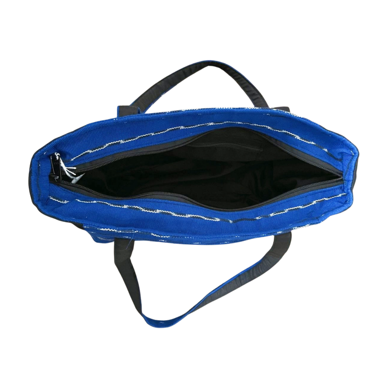 Fair Trade-Timor-Leste Product: Blue tote with side pockets