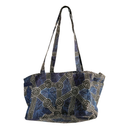 Fair Trade-Indigenous Textiles: Shoulder Bag - Blue and black circle indigenous pattern