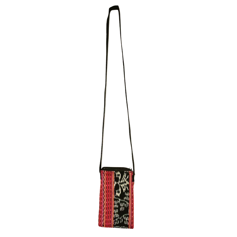 Fair Trade-Timor-Leste Product: Crossbody wallet - Multicoloured with red/indigo highlights