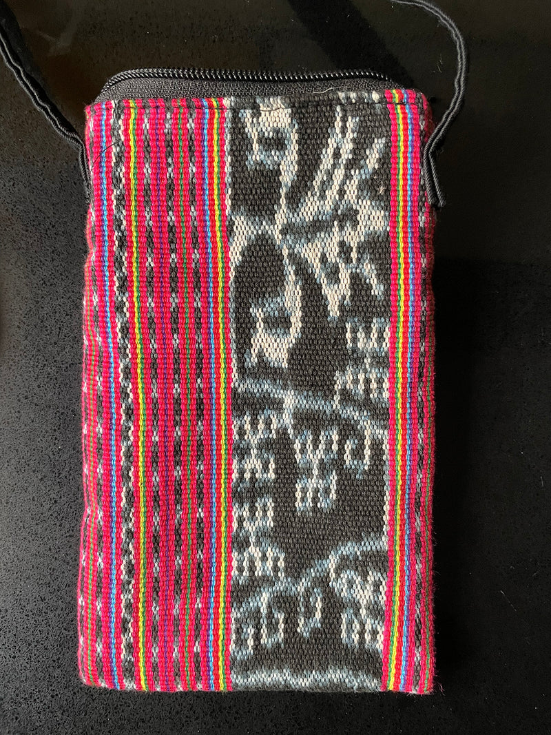 Fair Trade-Timor-Leste Product: Crossbody wallet - Multicoloured with red/indigo highlights