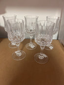 Set of 5 Cristal d'Arques Paris Crystal Longchamp Stem Wine Glass