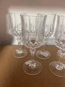 Set of 5 Cristal d'Arques Paris Crystal Longchamp Stem Wine Glass