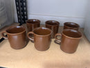 Japanese Dinner Set Teacups Set of 9 Brown and Sunflower
