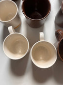 Japanese Dinner Set Teacups Set of 9 Brown and Sunflower