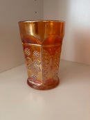 Set of 6 Vintage Orange Carnival Glasses