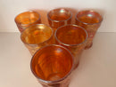 Set of 6 Vintage Orange Carnival Glasses