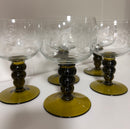 Vintage Wine Glass Set of 5