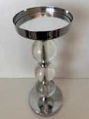Pillar Candle Holder with Glass Ball Decoration