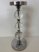 Pillar Candle Holder with Glass Ball Decoration
