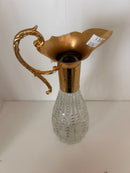 Gold and Glass Metal Wine Decanter