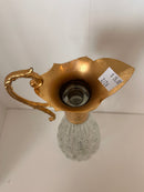 Gold and Glass Metal Wine Decanter