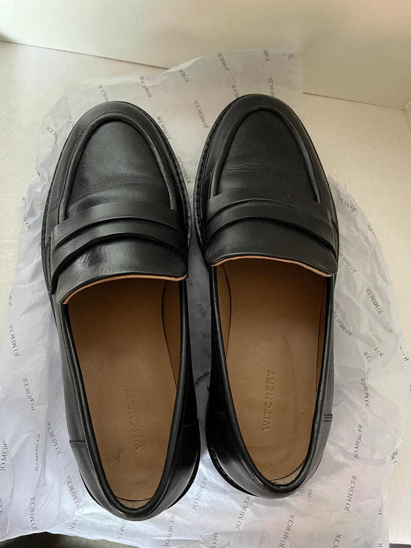 Jo Mercer Kendall Black Leather Loafers