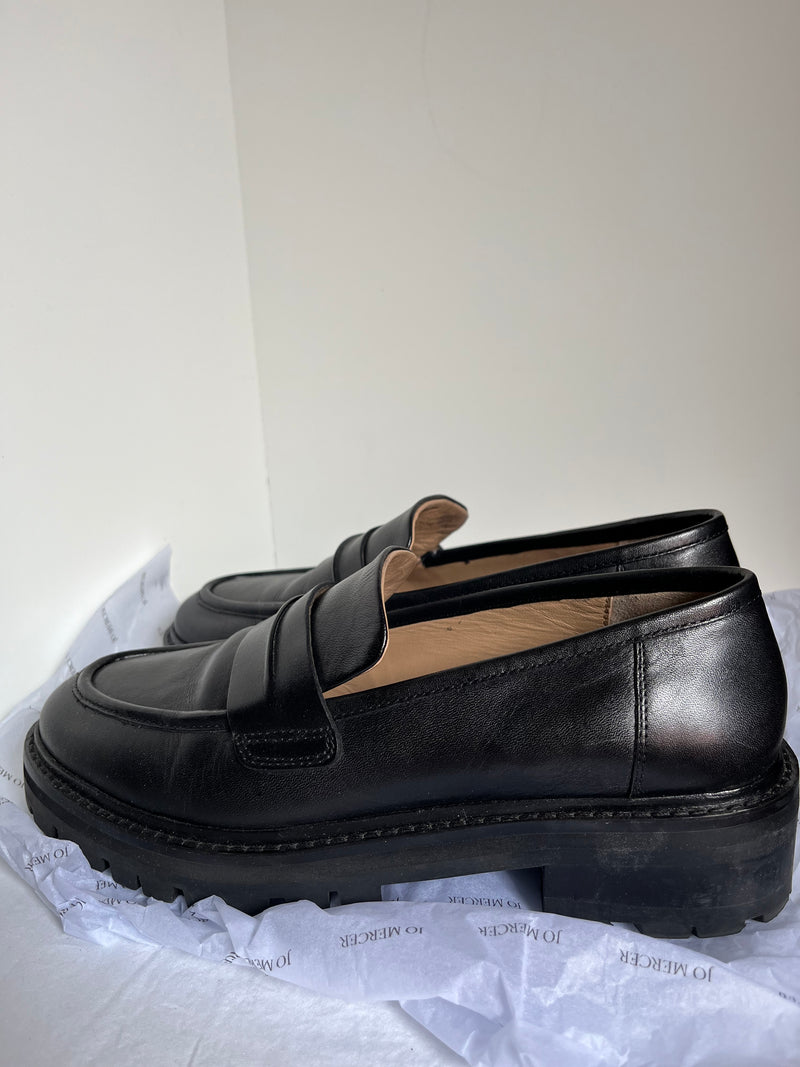 Jo Mercer Kendall Black Leather Loafers