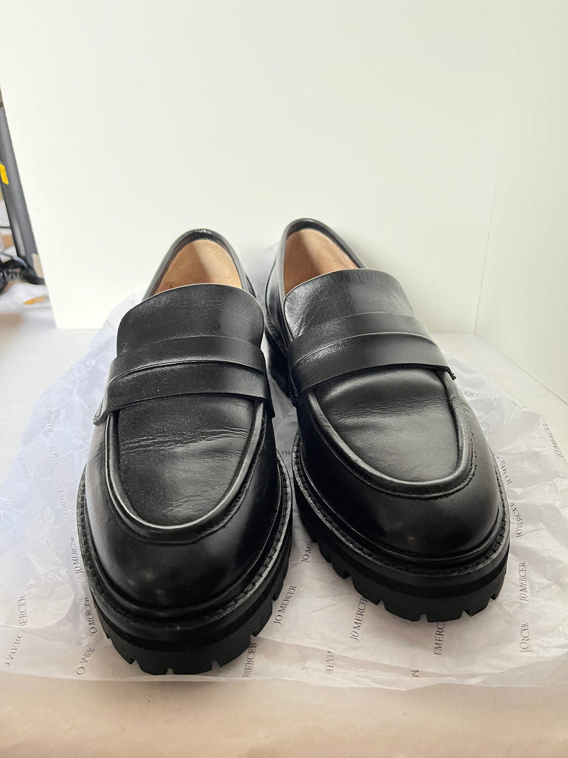 Jo Mercer Kendall Black Leather Loafers