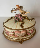 Musical Trinket Box with Angel, Roses and Love Heart
