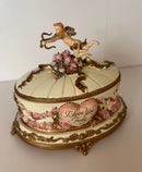 Musical Trinket Box with Angel, Roses and Love Heart