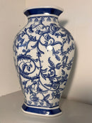 Porcelain Vase Floral Blue and White Pattern
