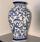 Porcelain Vase Floral Blue and White Pattern