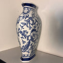 Porcelain Vase Floral Blue and White Pattern