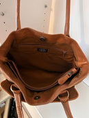 Colorado Tan Leather Handbag with Floral Design