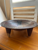 Pacific Island Hand-Crafted Turtle Bowl with Mother of Pearl Inlay