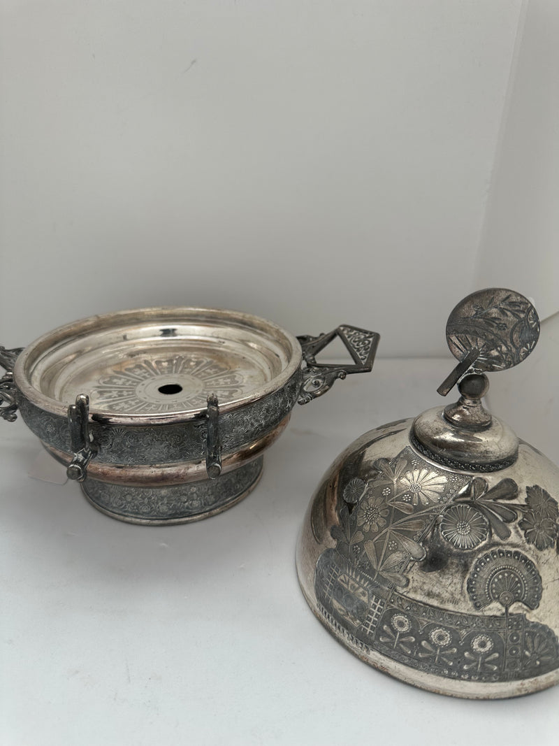 Antique Silver Meridien Butter Dome