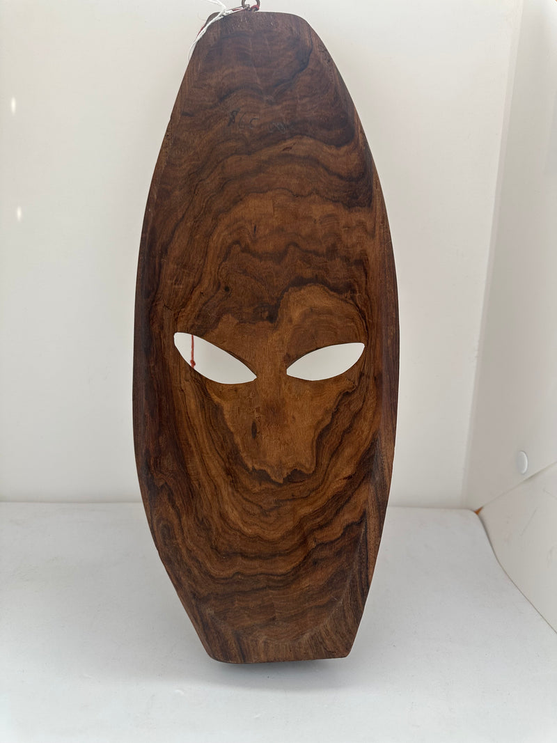 Hand-Carved Wooden Fiji Mask Decoration