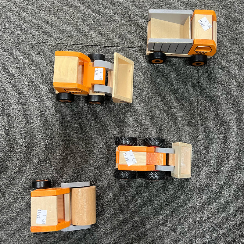 Set of 4 Wooden Construction Vehicles – $20 for all