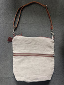 Tampico Linen and Leather Shoulder Bag