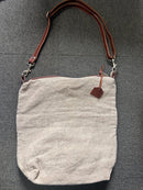 Tampico Linen and Leather Shoulder Bag