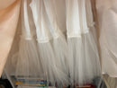 Beige Girls' Dress with Bow and Tulle
