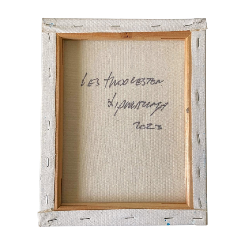 Fair Trade-Indigenous Textiles: Blue acrylic painting by Les Huddleston (Lipwurrunga)