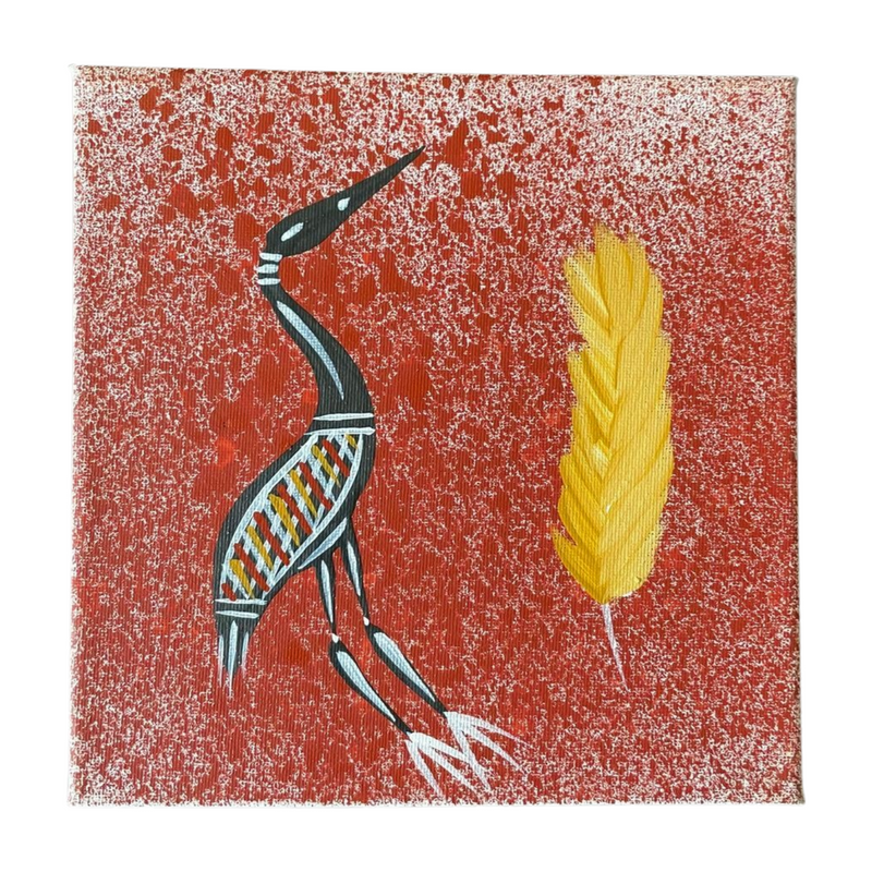 Fair Trade-Indigenous Textiles: Terracotta acrylic painting by Les Huddleston (Lipwurrunga)