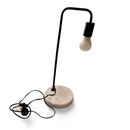 Pair of black modern lamps with white marble base