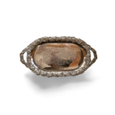 Ornate oval silver-plated tray with cherub, grape and vine design