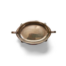 Oval silver-plated tray with two round handles on side