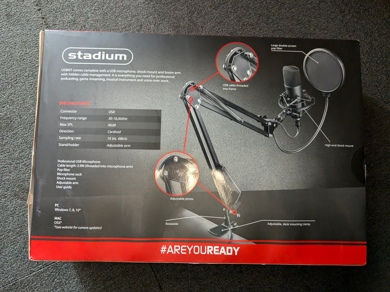 Stadium USBKIT USB MIC Studio Microphone For MAC & PC