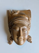 vintage African wooden mask- light