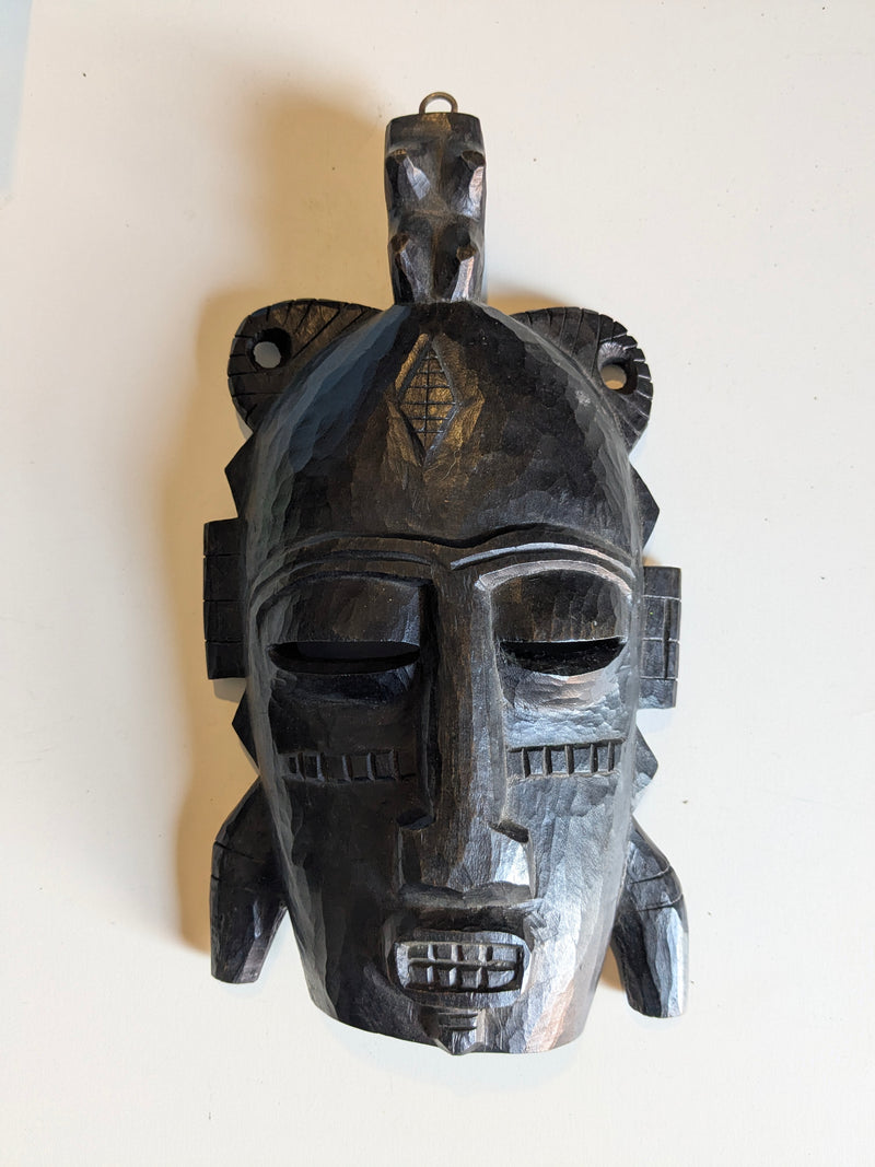 vintage African wooden mask- black