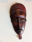 vintage African wooden mask- long brown